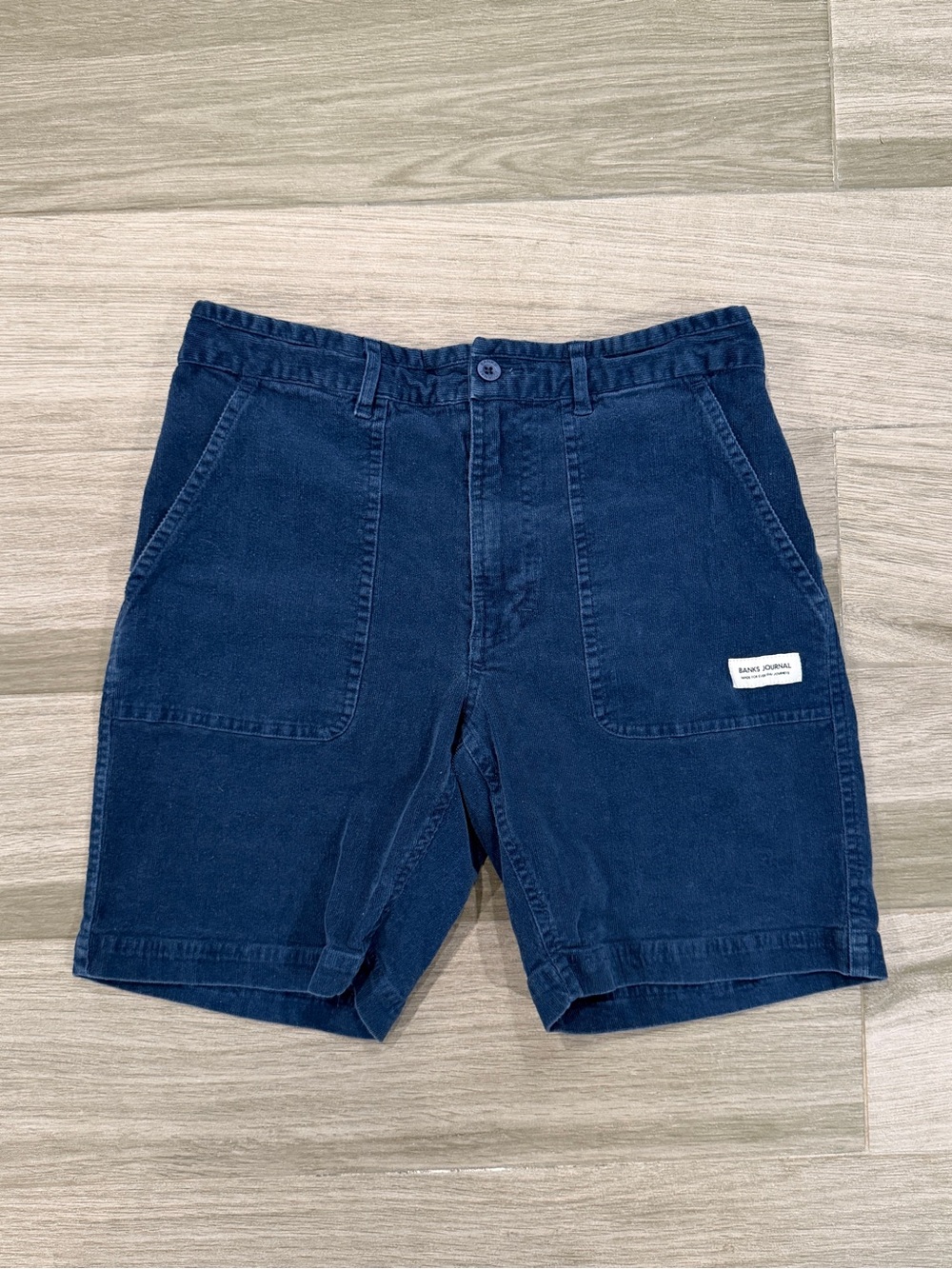 Banks Journal Corduroy Men's Navy 7 inch Shorts 30W